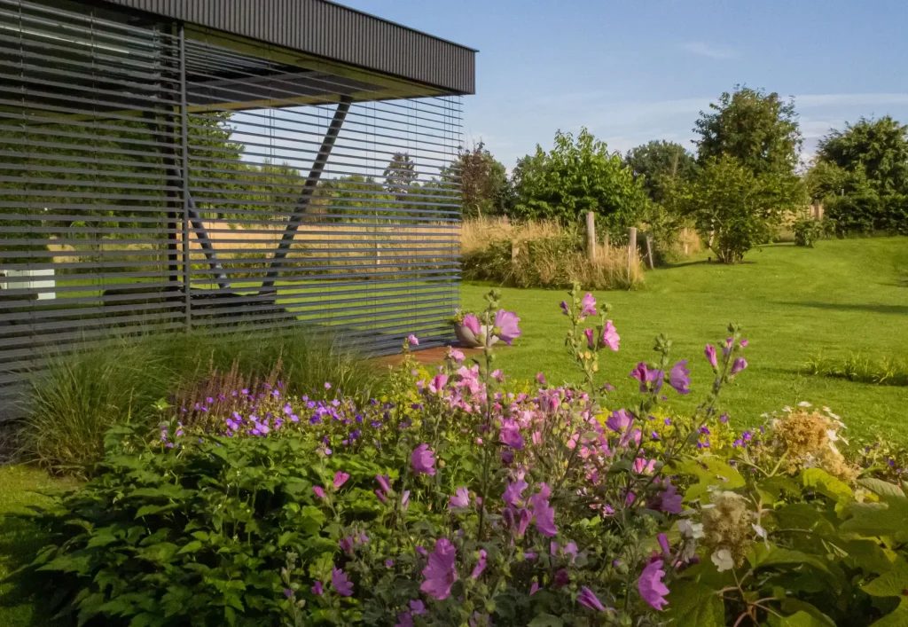 Detail van landschappelijke tuin in Groesbeek. Beplanting in de achtertuin van een landschapstuin in Groesbeek. Deze tuin in ontworpen door de tuinarchitecten van Uw Tuin Hoveniers en aangelegd door de hoveniers van Uw Tuin Hoveniers uit Malden.
